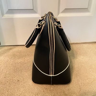 Anne Klein Black Dome Satchel Handbag (B3-KA)