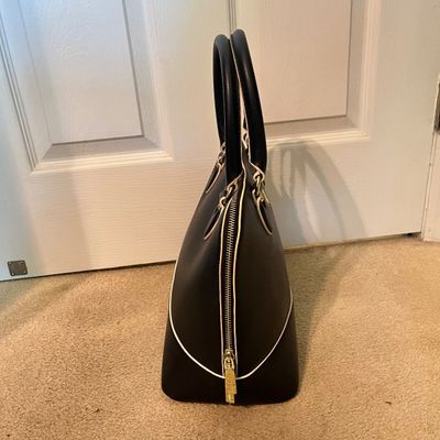 Anne Klein Black Dome Satchel Handbag (B3-KA)