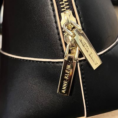 Anne Klein Black Dome Satchel Handbag (B3-KA)