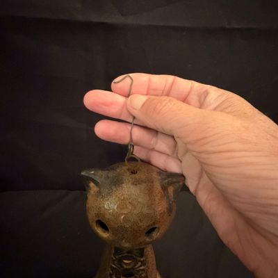 Pottery Cat Wind Chime By Hazel Olsen Plus Candle Holder (B1-RG)