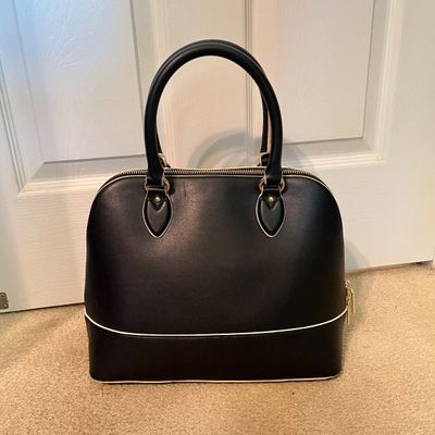 Anne Klein Black Dome Satchel Handbag (B3-KA)