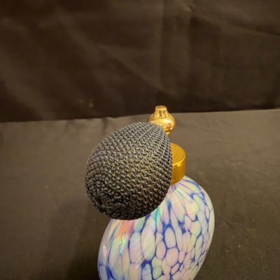 Iridescent Art Glass Perfume Bottle with Atomizer (B1-RG)