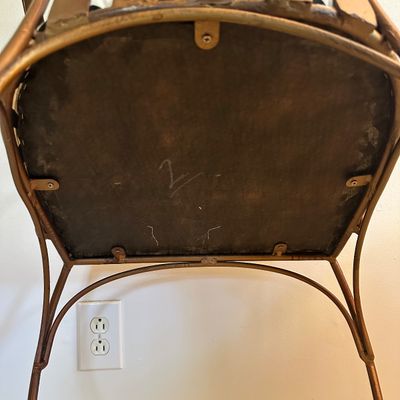 Two Upholstered & Brass-Toned Metal Counter Stools (B3-SA)