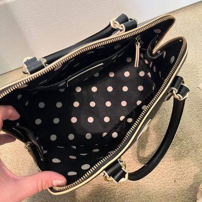Anne Klein Black Dome Satchel Handbag (B3-KA)