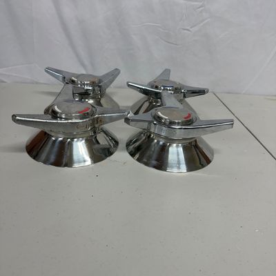 Chrome 3-Spoke Spinner Center Caps and Cones (G-MG)