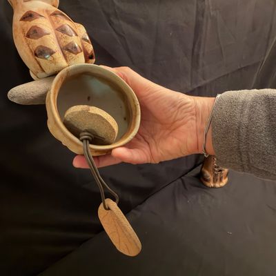 Pottery Cat Wind Chime By Hazel Olsen Plus Candle Holder (B1-RG)