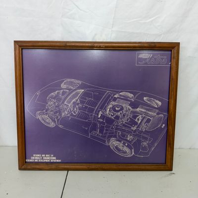 Framed Corvette Technical Illustration Prints (G1-MG)