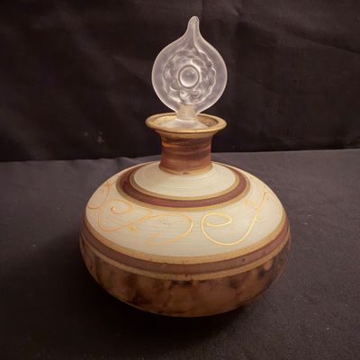 Arte Murano MB Italian Glass Perfume Bottle (B1-RG)