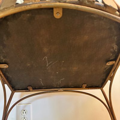 Two Upholstered & Brass-Toned Metal Counter Stools (B3-SA)