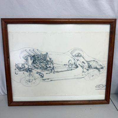 Framed Corvette Technical Illustration Prints (G1-MG)