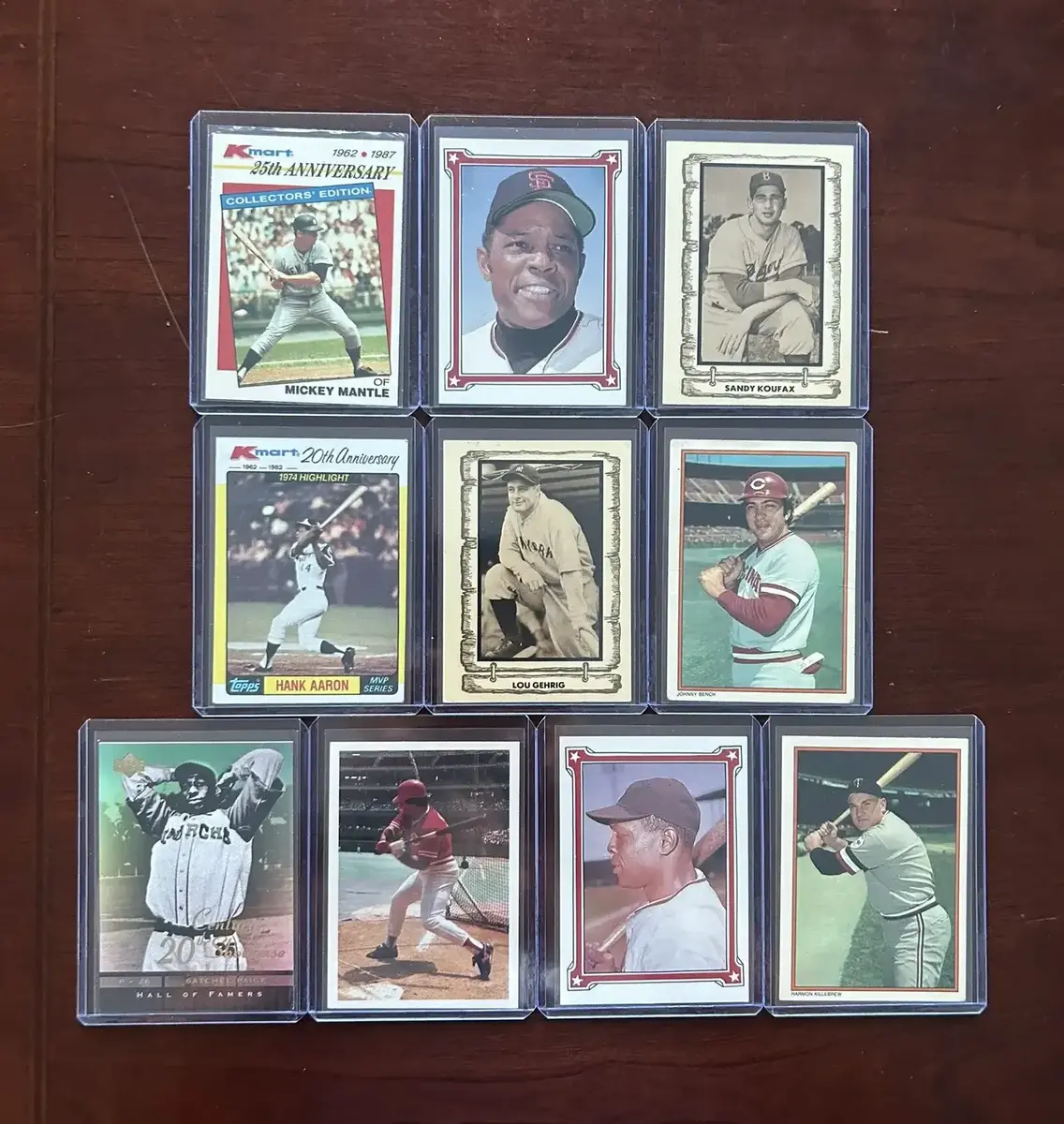 Vintage Baseball Cards. Mickey Mantle, Willie Mays, Hank Aaron, and More