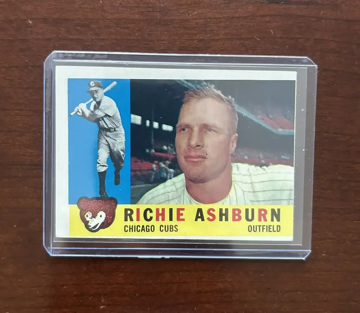 1960 Topps Baseball Card. Richie Ashburn - Chicago Cubs. Card #305
