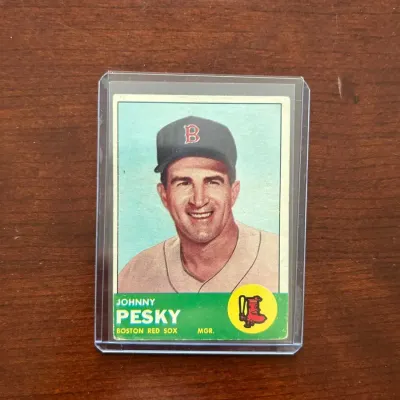 1963 Topps Baseball Card. Johnny Pesky - Boston Red Sox. Card #343
