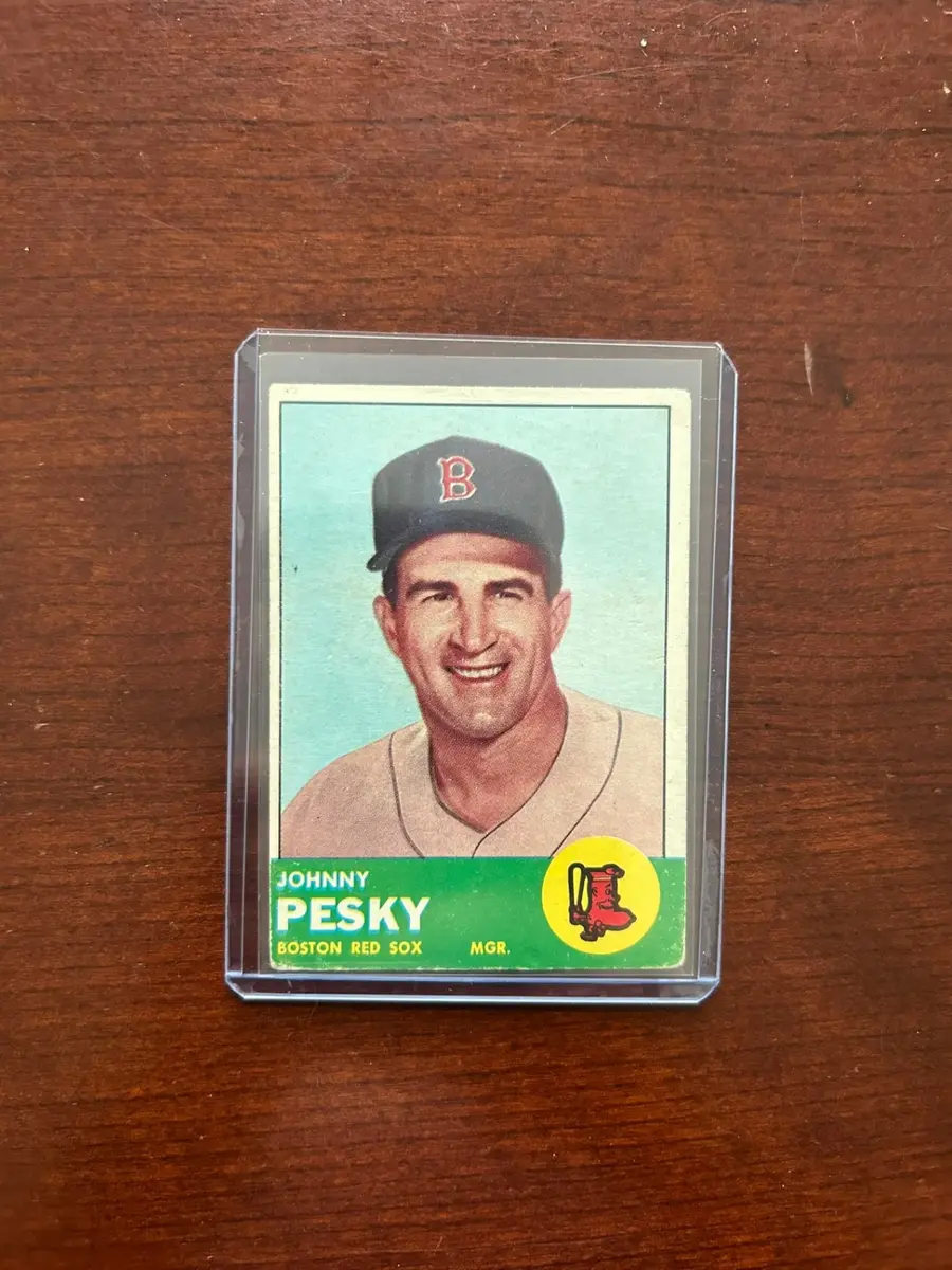 1963 Topps Baseball Card. Johnny Pesky - Boston Red Sox. Card #343