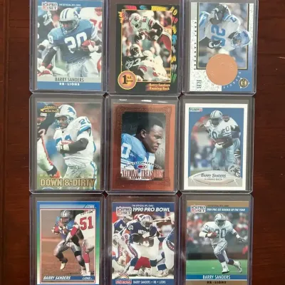 Barry Sanders Card Lot. Rookies and More