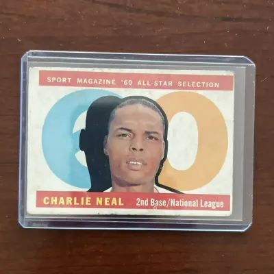 1960 Topps Baseball 'High Number' Card. Charlie Neal Allstar. Card #556