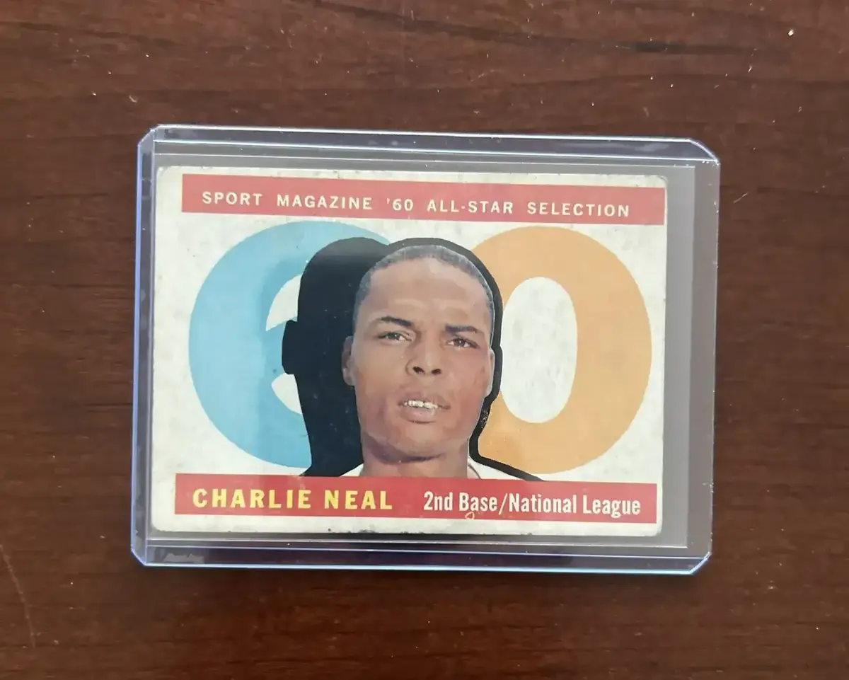 1960 Topps Baseball 'High Number' Card. Charlie Neal Allstar. Card #556