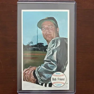 1964 Topps 'Giants' Baseball Card. Bob Friend - Pittsburgh Pirates. Card #28