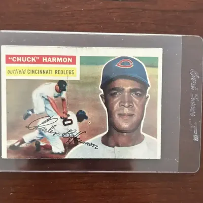 1956 Topps Baseball Card. Chuck Harmon - Cincinnati Redlegs. Card #308