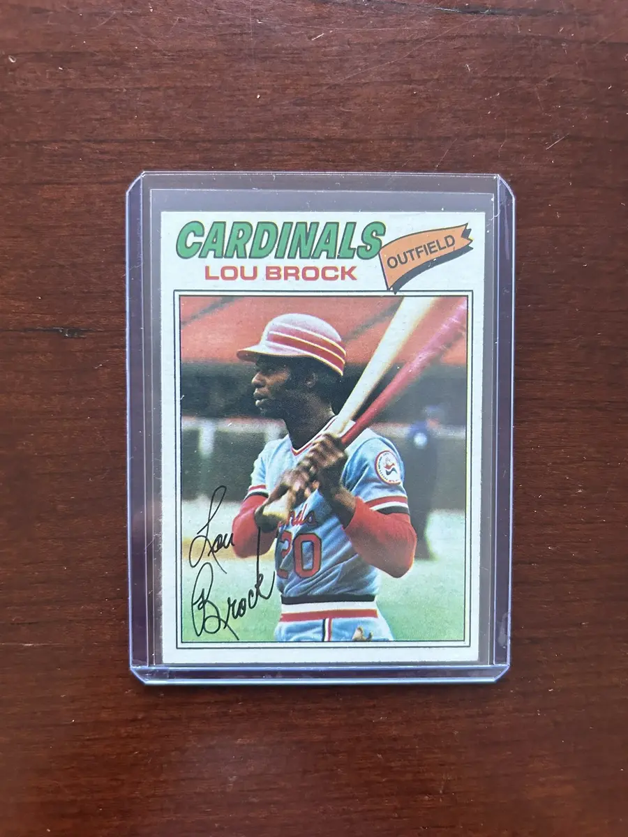 1977 Topps Baseball Card. Lou Brock - St. Louis Cardinals. Card #355