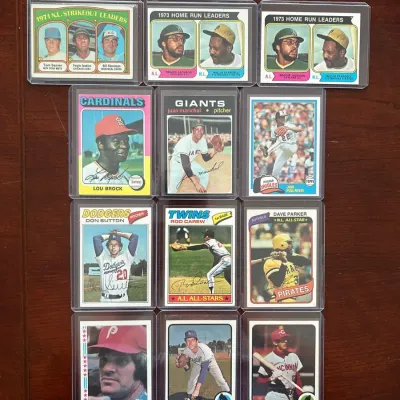 Vintage Topps Baseball Cards. Pete Rose, Reggie Jackson, and More