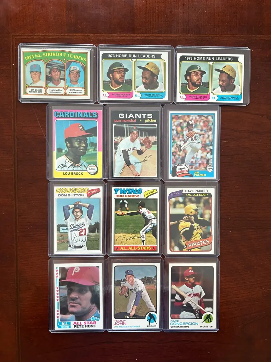 Vintage Topps Baseball Cards. Pete Rose, Reggie Jackson, and More