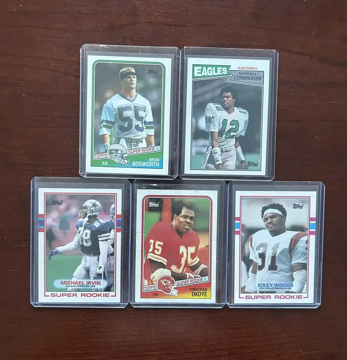 Vintage Rookie Football Cards. Brian Bosworth, Michael Irving, and More