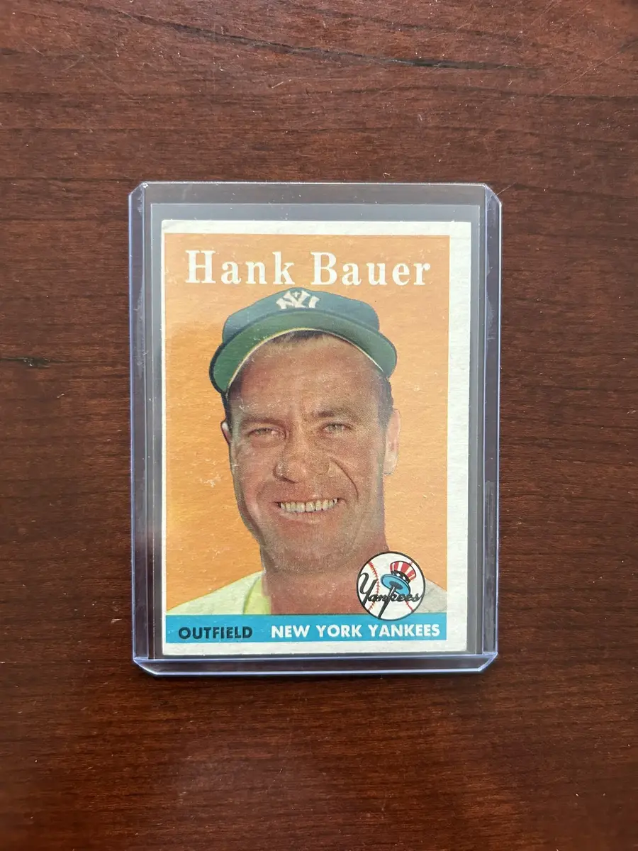 1958 Topps Baseball Card. Hank Bauer - New York Yankees. Card #9