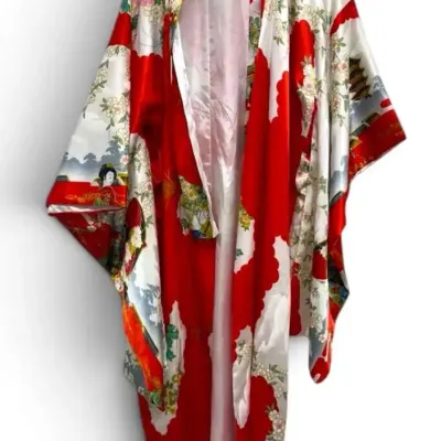 Red Kimono w/ Printed Design (Shanghai SoHo)