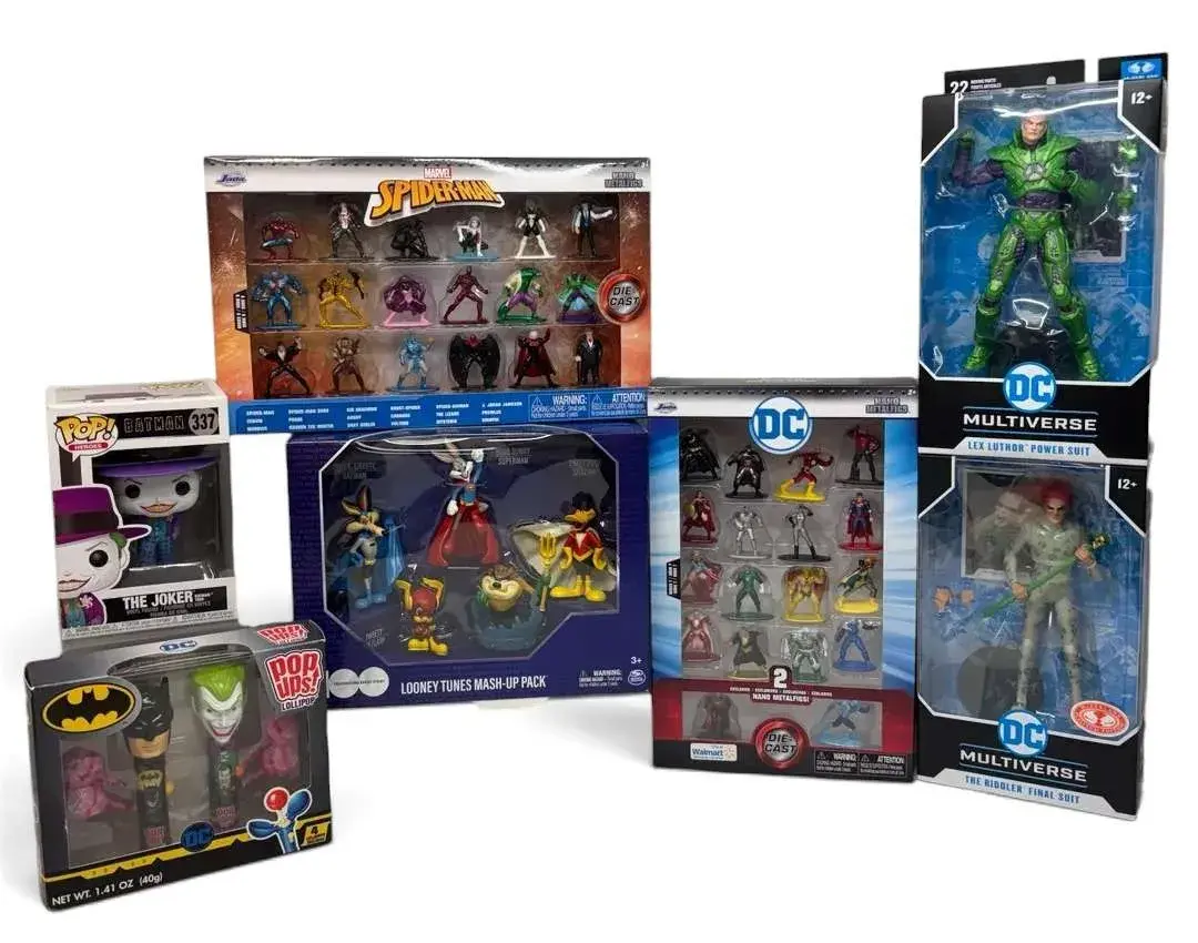 Diecast Superheroes, Looney Tunes, DC Figures, Funko, & Candy Dispensers 