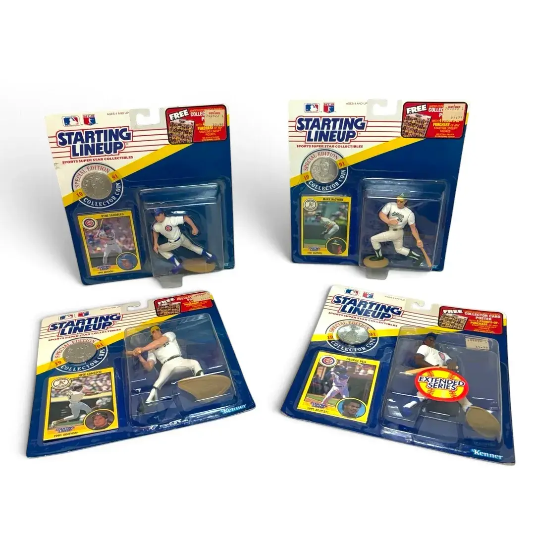 Kenner 1991 MLB “Starting Lineup” Figurines w/ Collectible Coin