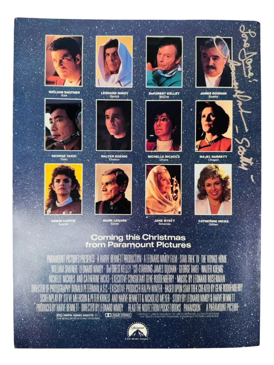 Star Trek Movie Poster signed by James Doohan “Scotty” Signature