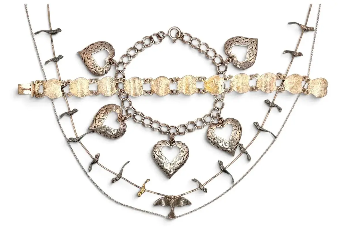 Liquid Silver Bird Necklace & More Sterling Silver Jewelry (37g Total)