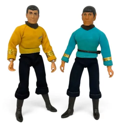 1970s Mego Star Trek Captain Kirk & Mr. Spock Action Figures