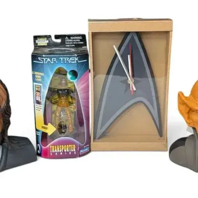 STAR TREK Coin Banks, Light Up Figure, & Wall Clock