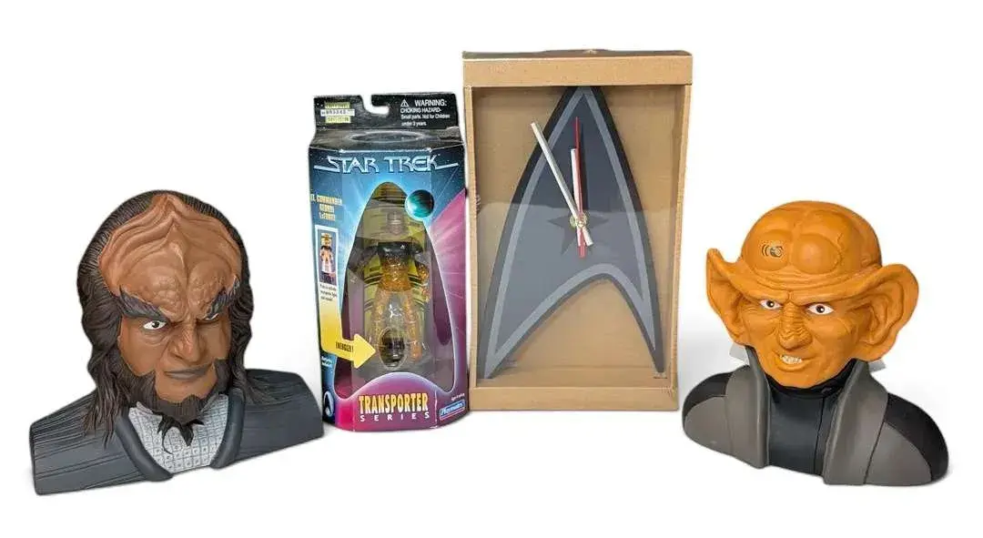 STAR TREK Coin Banks, Light Up Figure, & Wall Clock