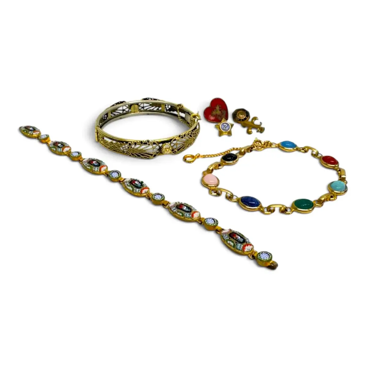 Vintage Scarab & Micro Mosaic Bracelet & More