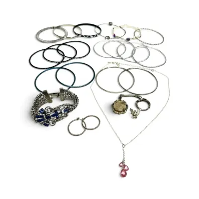 Silver Toned Bangles, Earrings, & More