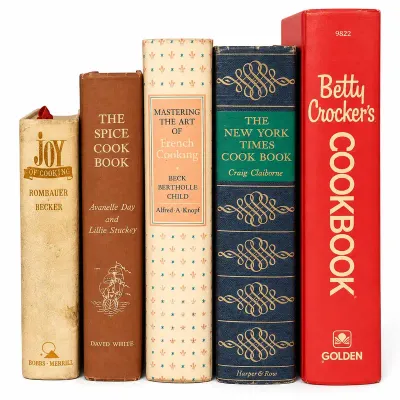 5 Vintage Cookbooks Julia Child Joy of Cooking NY Times Betty Crocker Spice