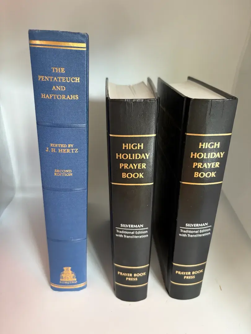 Jewish Prayer Books Lot of 3 – Pentateuch & Haftorahs Hertz + High Holiday Silverman