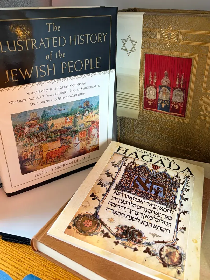Jewish History & Judaica Book Lot – Holy Scriptures, Sarajevo Haggadah & Illustrated History