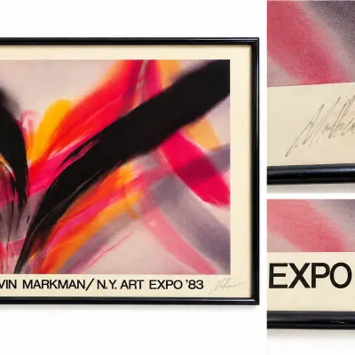 Marvin Markman N.Y. Art Expo ’83 Abstract Exhibition Poster Signed Framed