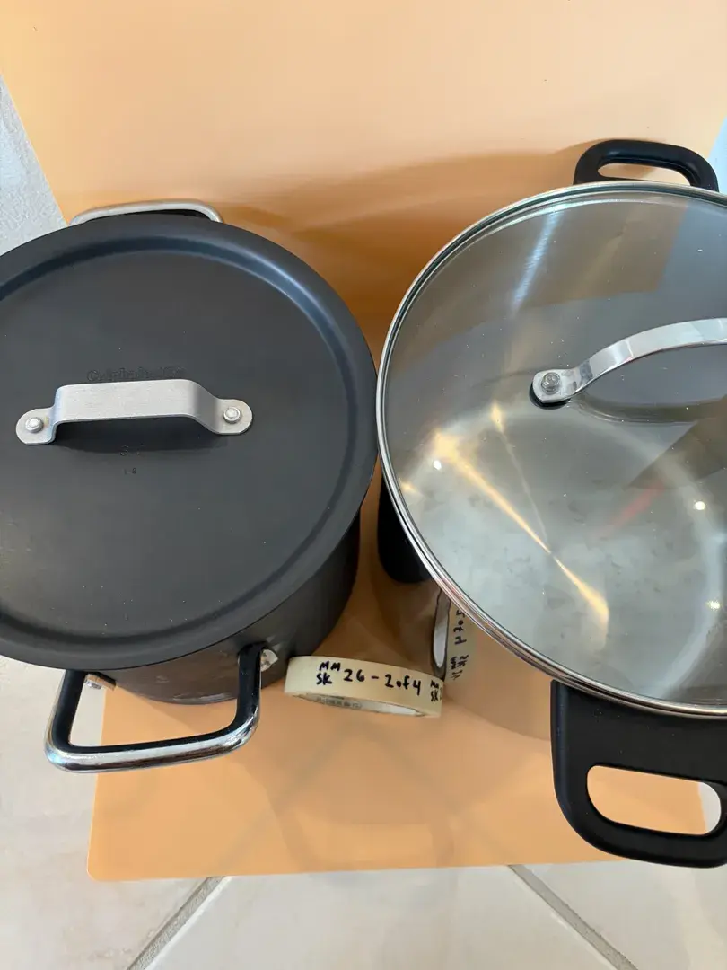 Calphalon & Anolon Cookware Lot of 2 Large Stock Pots with Lids