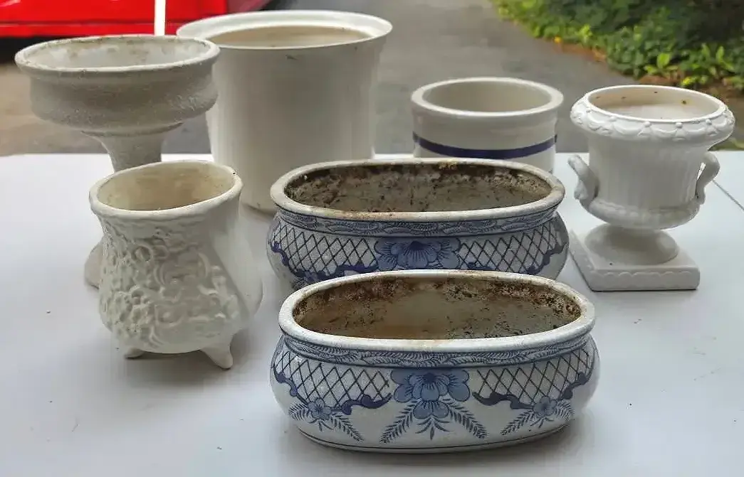 Blue And White Planters