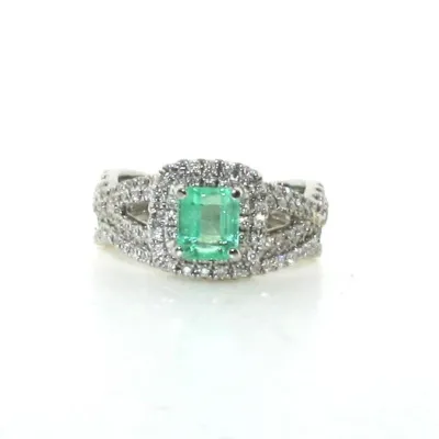 Emerald and diamond ring