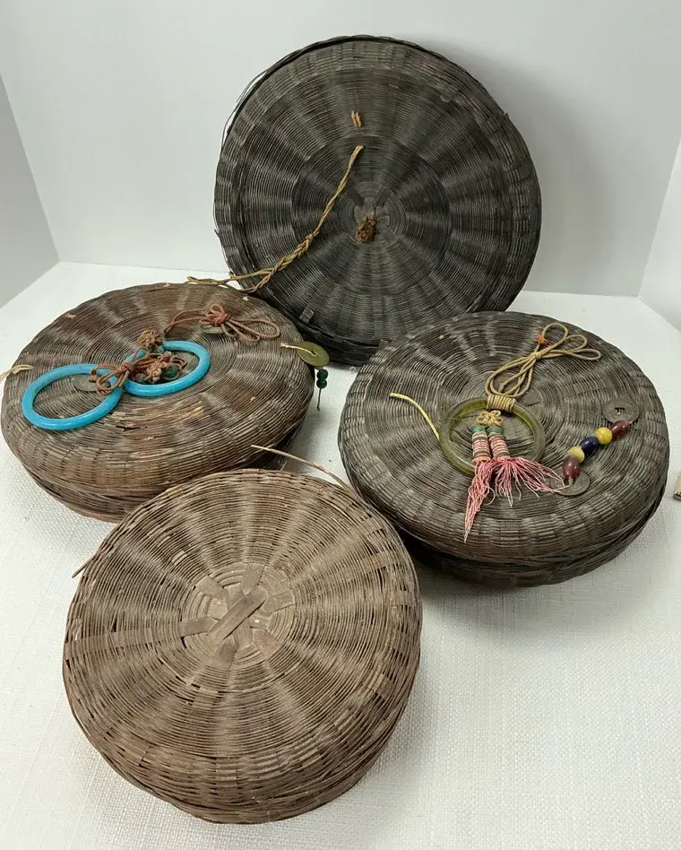 Chinese Woven Sewing Baskets