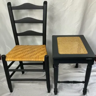 Ladderback Chair, Cane Table