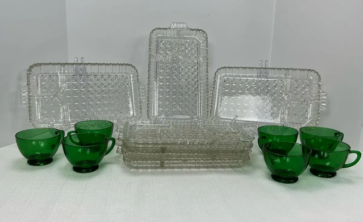 Glass Snack Set and cups 