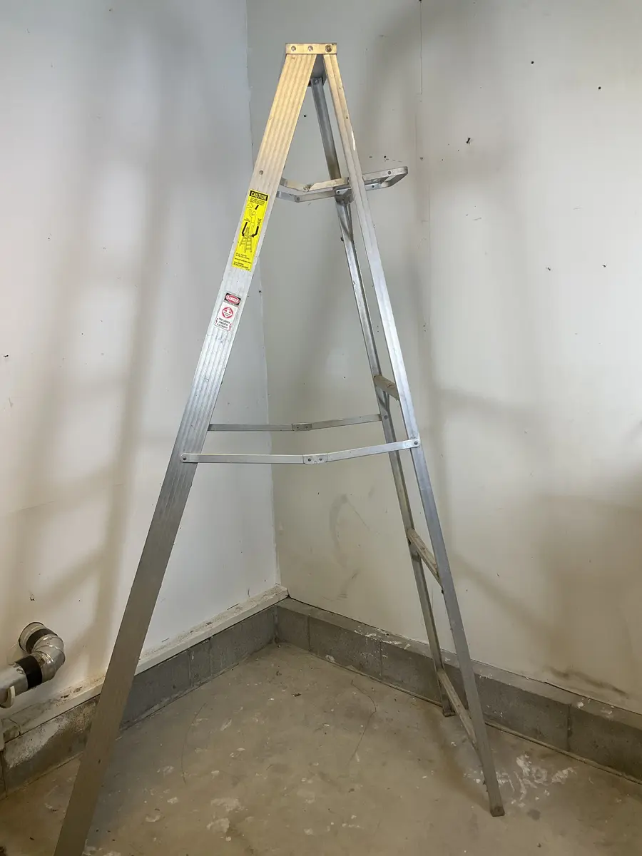 Werner & Cuprum Aluminum Stepladders, 8 Ft, 6 Ft, & 4 Ft Wood Step Ladder Set