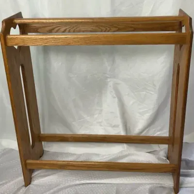 Oak Quilt Rack with Heart Cutout